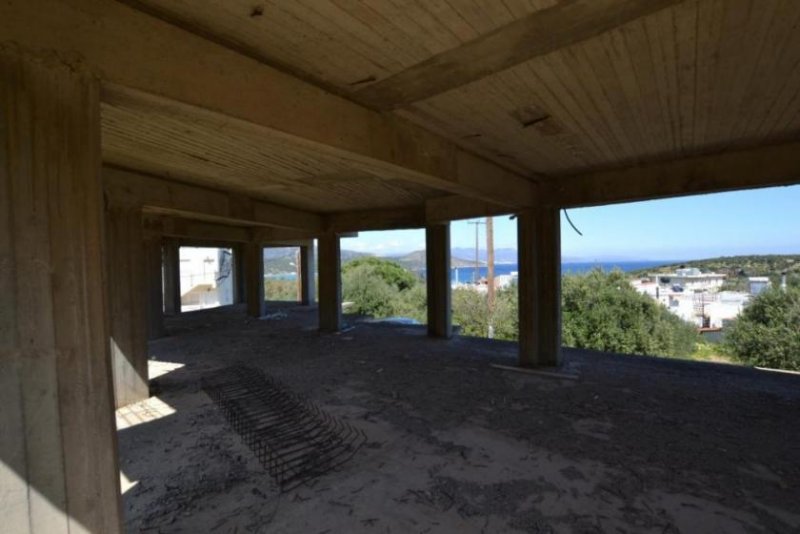 Istro Kreta, Istro: Unfertiges Gebäude mit offenem Meerblick von allen Zimmern zu verkaufen - Rohbau Haus kaufen